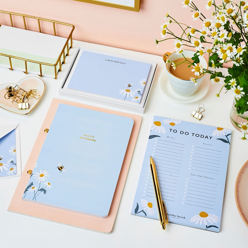 Personalised Wild Daisy Stationery Gift Set