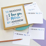 Personalised Reasons I Love You Notes