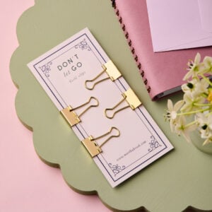 Don't Let Go Gold Bulldog Clips