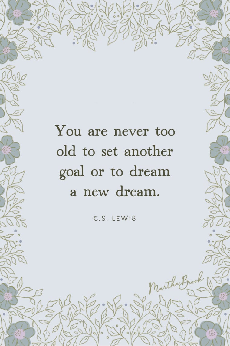 martha brook blog post 13 of the best motivational quotes You are never too old to set another goal or to dream a new dream. - C.S. Lewis