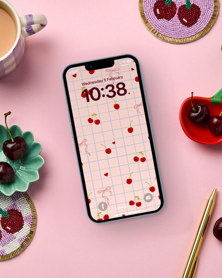 Free cute cherry phone wallpaper to download | Martha Brook