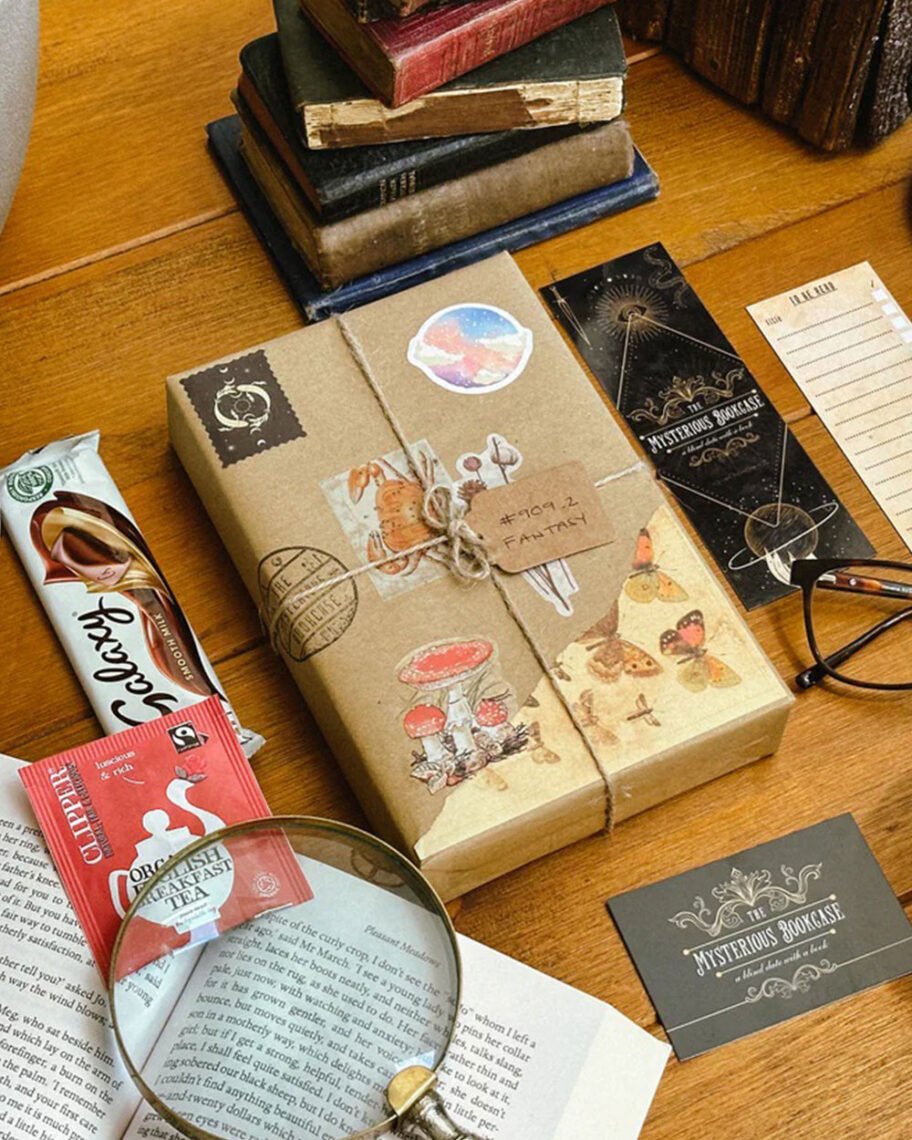 Martha Brook personalised stationery blog 10 ideas for what to get the person who has everything mysterious bookcase blind date with a book. A book wrapped in brown paper and tied with string
