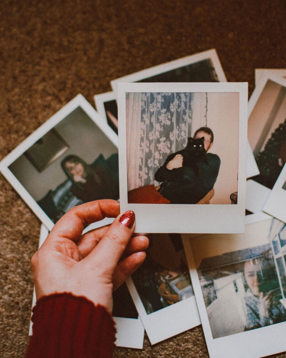 Martha Brook personalised stationery blog Our university essentials and top tips if you’re heading off to study this year stack of polaroid photos with someone holding one of a person holding a cat