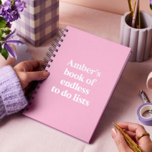 martha brook personalised stationery personalised any text customised hardback notebook