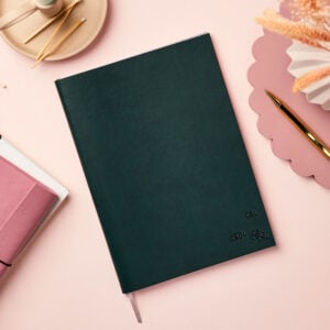 A4 Classic Vegan Leather Notebook - DEEP GREEN - Personalisation - CBL