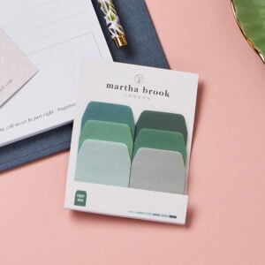 martha brook personalised stationery assorted sticky tabs green gradient