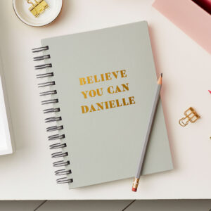 martha brook personalised stationery believe you can luxe hardback notebook