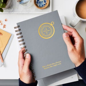 martha brook personalised stationery personalised compass luxe hardback notebook