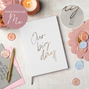 Linen Wedding Notebook - IVORY WHITE - TO BE PERSONALISED
