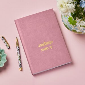 Personalised Vegan Leather New Job Gift Notebook - PINK