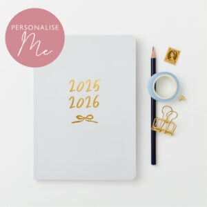 Softback Bow Mid-Year 2025-2026 Diary - PEBBLE GREY