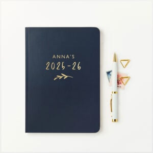 Softback Bloom Mid-Year 2025-2026 Diary - NAVY - ANNA'S