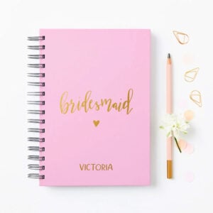 martha brook personalised stationery script bridesmaid notebook