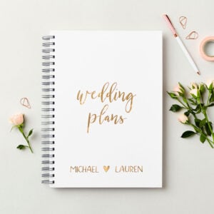 martha brook personalised stationery script wedding notebook