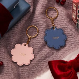 martha brook personalised stationery personalised scalloped key ring main image