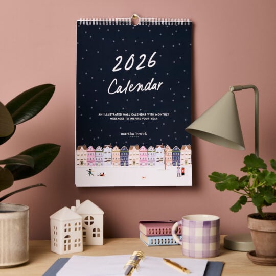 martha brook personalised stationery 2026 inspirational wall calendar main image
