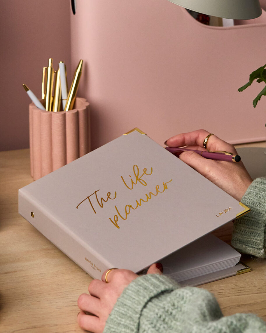 martha brook blog post martha's top christmas gifts personalised life planner on desk with pen pot