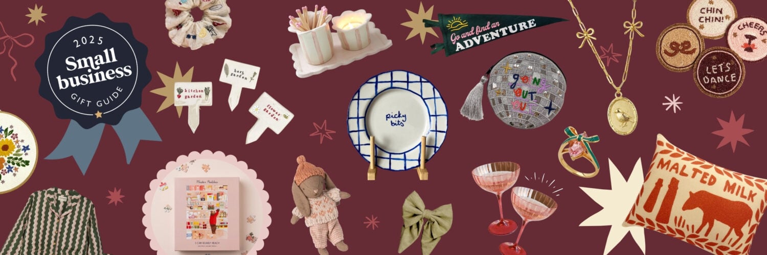 martha brook personalised stationery small business gift guide christmas 2025 blog banner burgundy