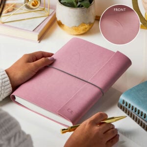 Personalised A5 Vegan Leather Notebook - PINK - C.R.