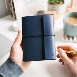 Personalised A6 Vegan Leather 2026 Diary - NAVY - EC