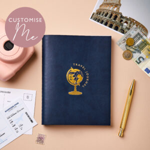 Personalised Vegan Leather Travel Journal - NAVY