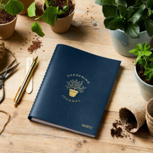 Personalised Vegan Leather Gardening Journal - NAVY - MORTIZ