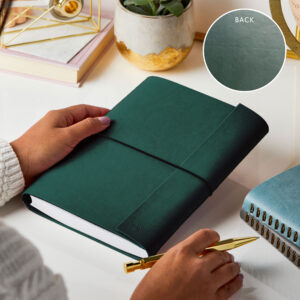 Personalised A5 Vegan Leather Notebook - DEEP GREEN - CB