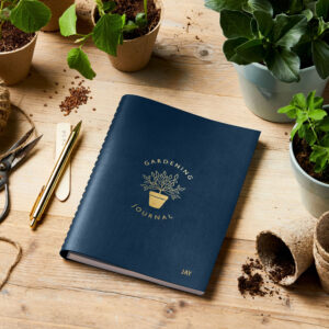 Personalised Vegan Leather Gardening Journal - NAVY - JAY