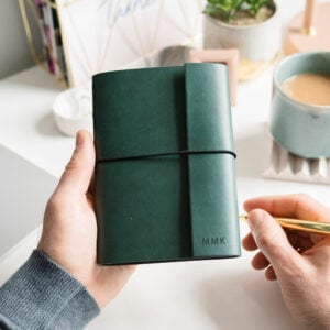 Personalised A6 Vegan Leather Notebook - DEEP GREEN - MMK