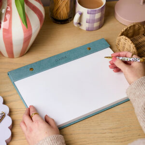 Personalised A4 Vegan Leather Refillable Notepad - TEAL - CLAUDIA