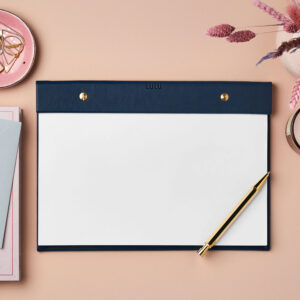 Personalised A4 Vegan Leather Refillable Notepad - NAVY - LULU