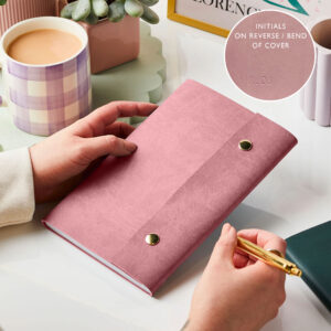 Personalised A5 Vegan Leather Refillable Notebook - PINK - RLOJ