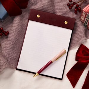 Personalised A5 Vegan Leather Refillable Notepad - BURGUNDY - WHIST