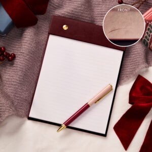 Personalised A5 Vegan Leather Refillable Notepad - BURGUNDY
