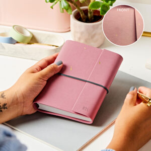 Personalised A6 Vegan Leather Notebook - PINK - RTL