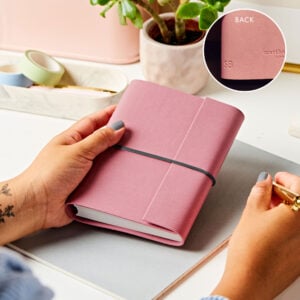 Personalised A6 Vegan Leather Notebook - PINK - SB