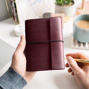Personalised A6 Vegan Leather Notebook - BURGUNDY - CR