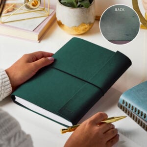 Personalised A5 Vegan Leather Notebook - DEEP GREEN - HORSE