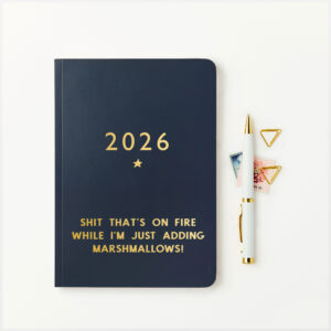 Personalised Any Text 2026 Weekly Diary - MIDNIGHT
