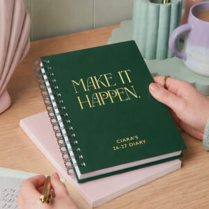 martha brook personalised stationery personalised make it happen 2026 2027 mid year diary hardback main image