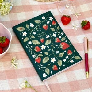 martha brook personalised stationery personalised strawberries and cream notebook main image