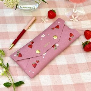 martha brook personalised stationery personalised strawberries and cream pencil case main image