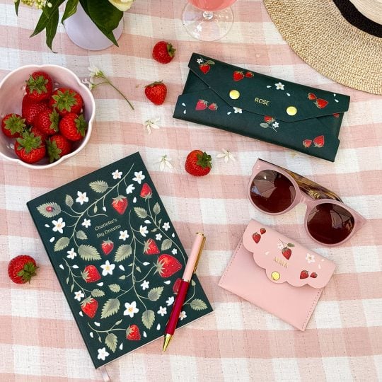 martha brook personalised stationery summer garden collection 2026 strawberries and cream group shot square