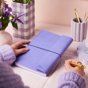Personalised A5 Vegan Leather Notebook - Lilac - Meg D