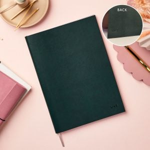 Personalised A4 Vegan Leather Classic Notebook - Deep Green - MWB
