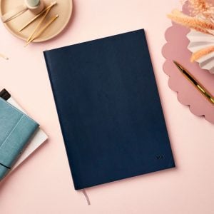 Personalised A4 Vegan Leather Classic Notebook - Navy - M9