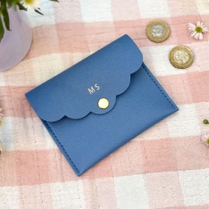 Personalised Scallop Mini Pouch - Blue - MS