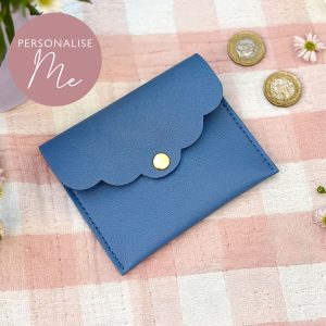 Personalised Scallop Mini Pouch - Blue