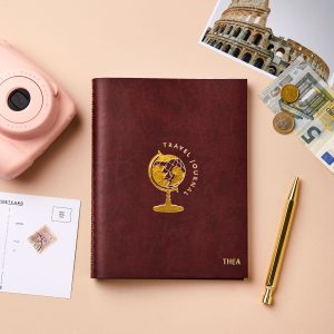 Personalised Travel Journal - Burgundy - THEA
