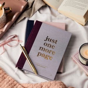 Personalised Book Journal - Lilac Grey & Burgundy - JF